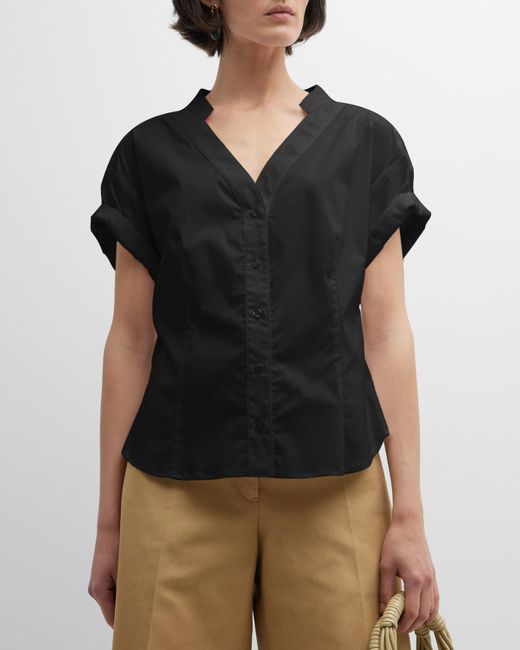 Finley Black Diamond Short-sleeve Button-down Poplin Shirt