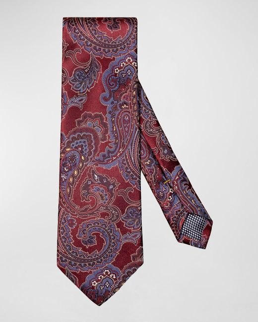 Eton of Sweden Purple Paisley Silk Tie for men