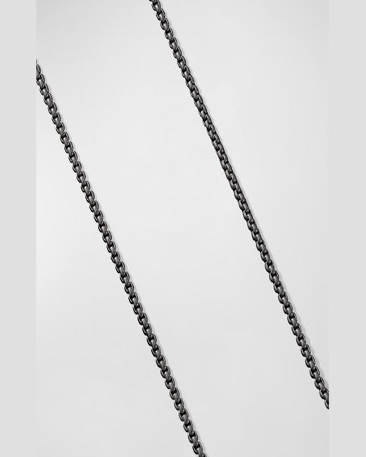 David Yurman White Box Chain Necklace In Darkened Stainless Steel, 2.7mm, 24"l for men