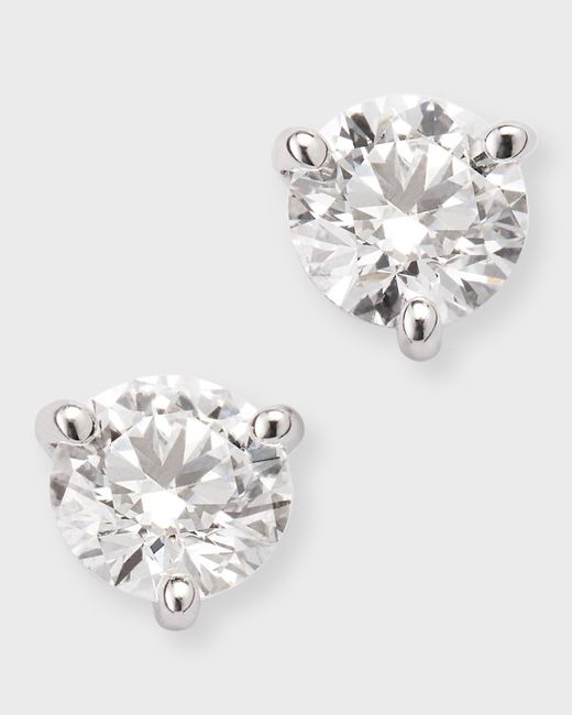 Neiman Marcus 18k White Gold Round Diamond D/vs1-vs2 Martini Stud Earrings, 1.14tcw