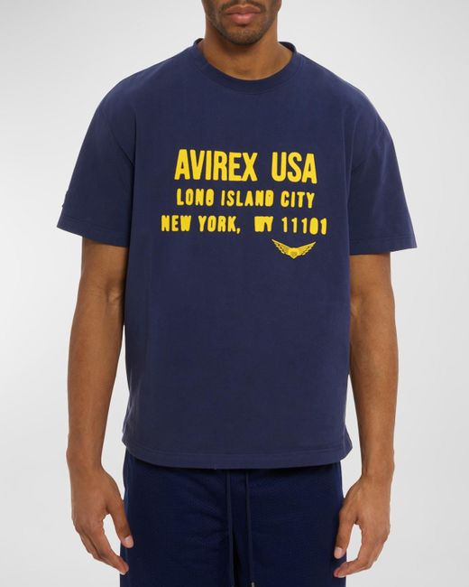 Avirex Blue Aviator Short-Sleeve Crewneck T-Shirt for men