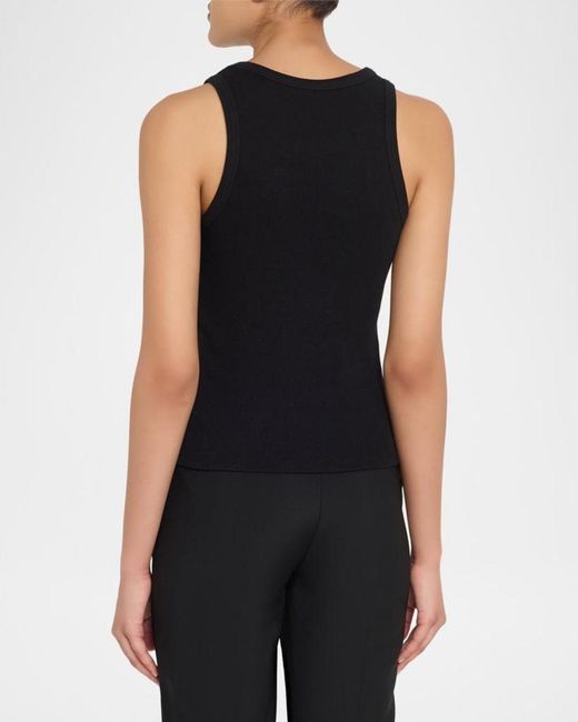 Givenchy Black Logo Ribbed Tank Top