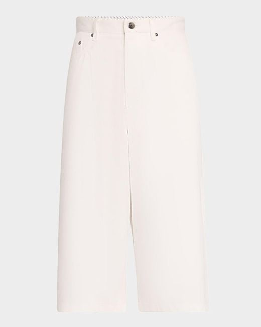 Maria McManus White Massive Wide-Leg Denim Shorts