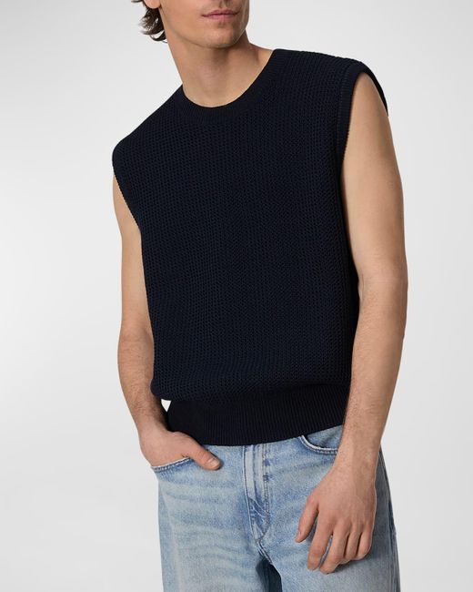 Rag & Bone Blue Karson Cotton Sweater Vest for men