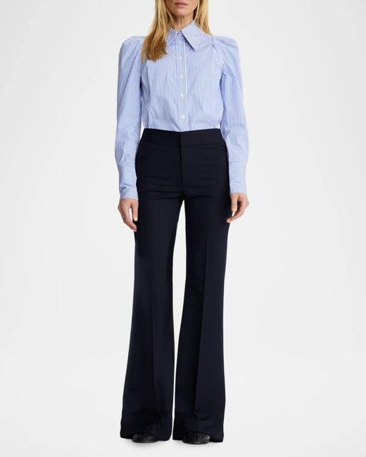 Smythe Blue Lisbon Flared Stretch Pants