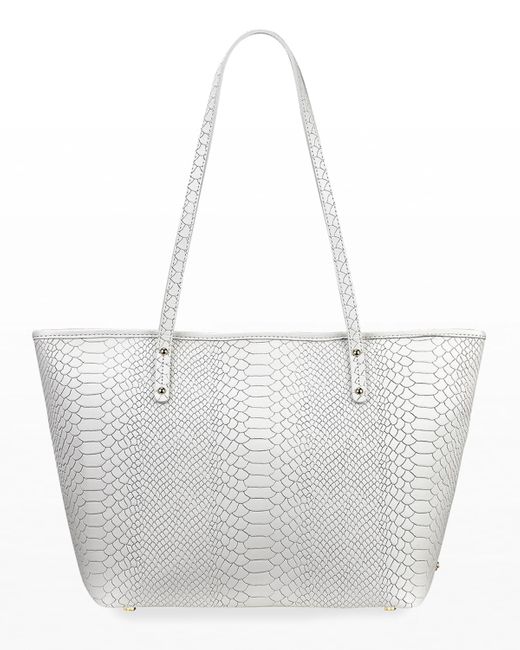 Gigi New York White Taylor Python-print Tote Bag