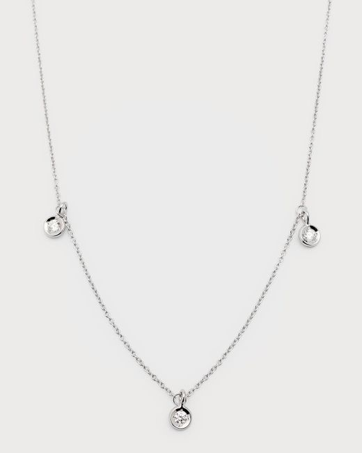 Roberto Coin White 18k 3-diamond Dangle Necklace