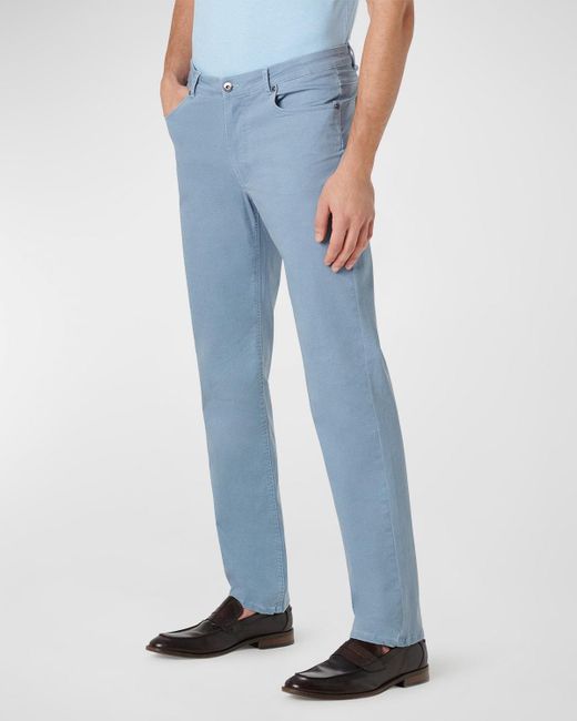 Bugatchi Blue Printed 5-Pocket Pants for men