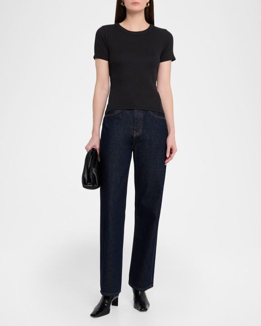 Rag & Bone Black The Essential Ribbed Tee