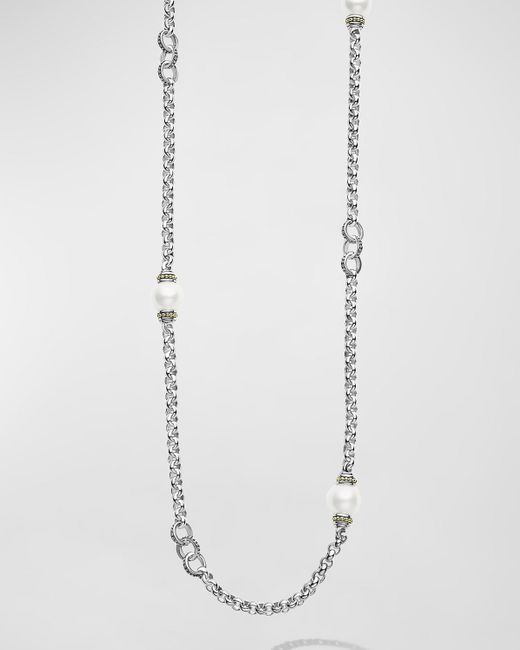 Lagos White 10mm Pearl Signature Caviar Necklace