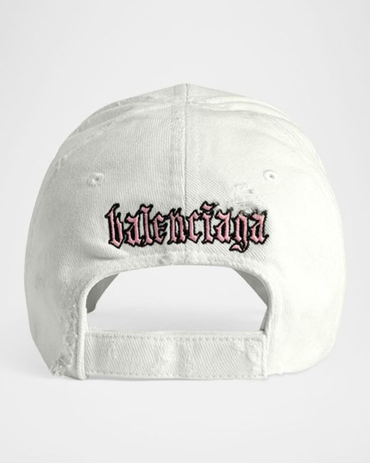 Balenciaga Gray Blackletter Script Logo Baseball Cap