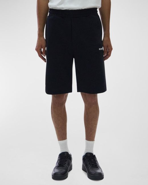Helmut Lang Black Core Logo Terry Sweat Shorts for men
