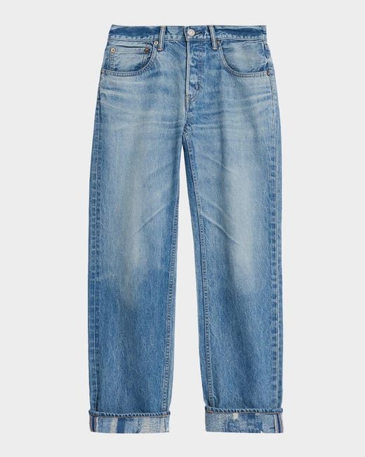 Moussy Women's Blue Hopkinton Straight Low-Rise Jeans