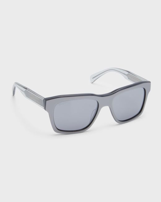 Ferragamo Gray Gradient Temple Square Sunglasses for men