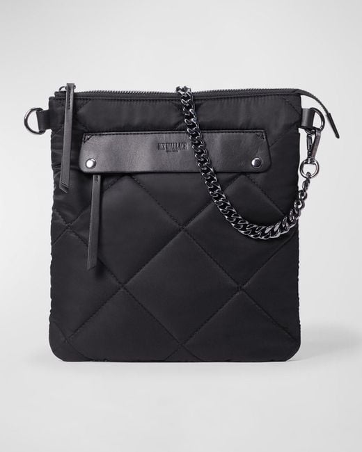 MZ Wallace Madison Quilted Flat Crossbody Bag in Black Lyst
