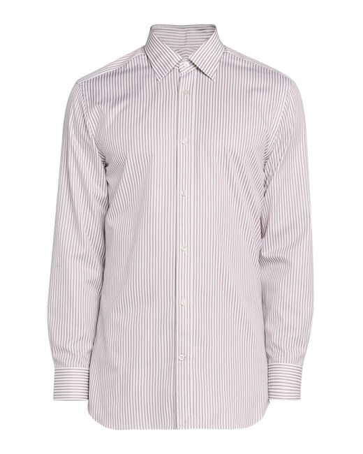 Dunhill Gray Cotton Pinstripe Modern-Fit Sport Shirt for men