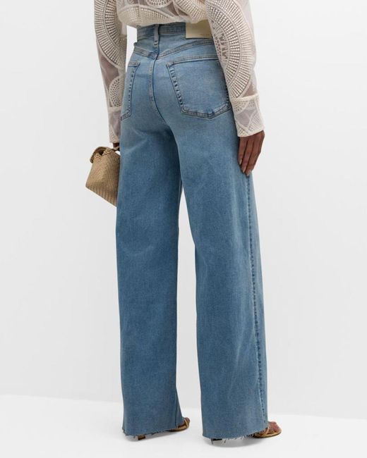 Rag & Bone Blue Flexi Sofie High-Rise Wide Jeans