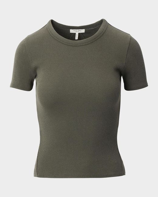 Rag & Bone Green The Essential Ribbed Tee