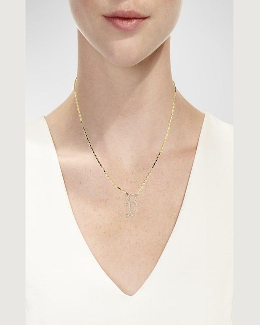 Lana Jewelry Metallic 14k Malibu Diamond Initial Necklace