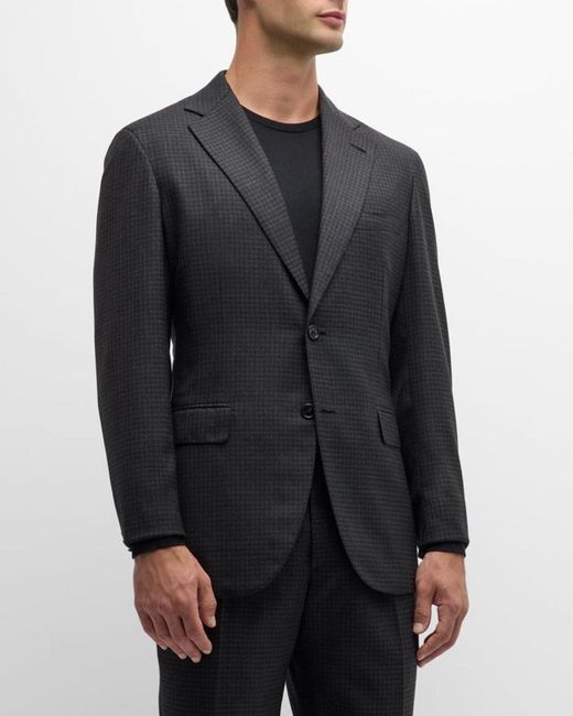 Brioni Black Apos;S Wool Houndstooth Suit for men