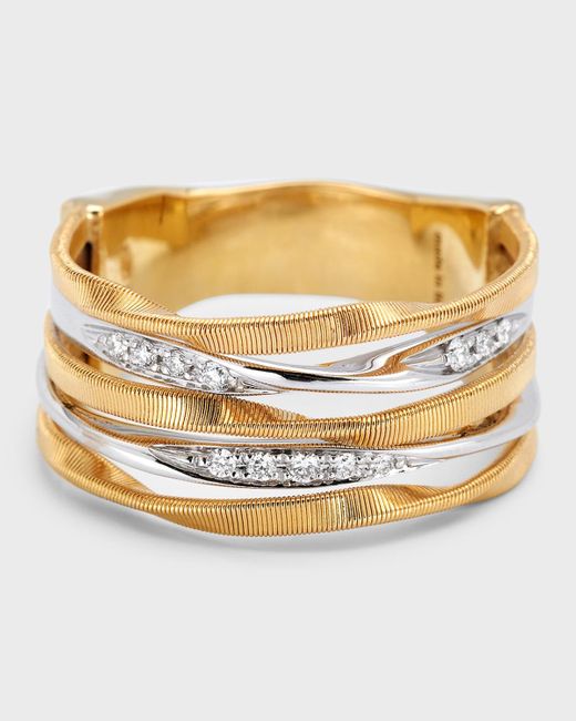 Marco Bicego Metallic Marrakech Onde Five-strand Diamond Ring, Size 7