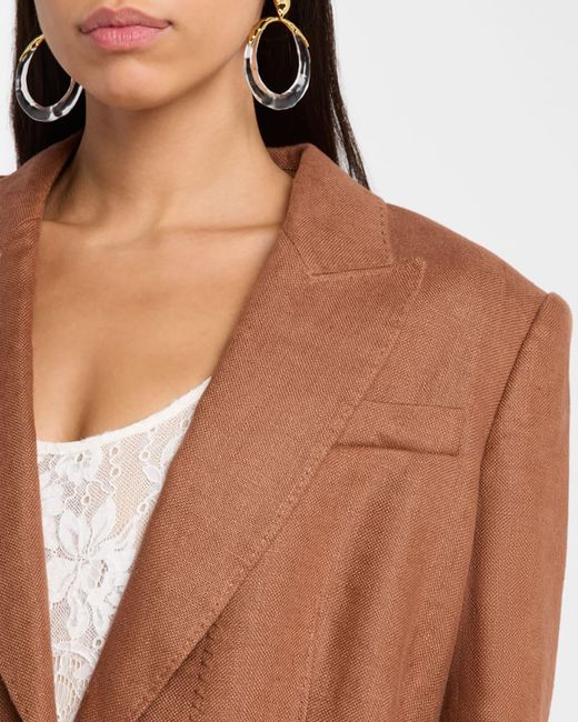 Zimmermann Brown Illuminate Linen Jacket