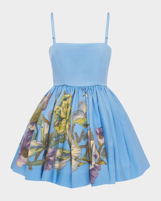 ALÉMAIS Donata Mini Dress in Blue