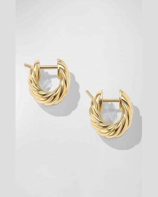David Yurman Metallic Sculpted Cable Earrings In 18k Gold, 5.4mm, 0.5"l