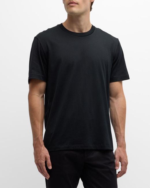 Brioni Black Cotton Crewneck T-Shirt for men