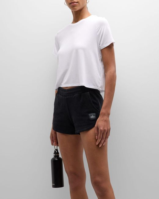 Alo Yoga White All Day Cropped Short-Sleeve T-Shirt