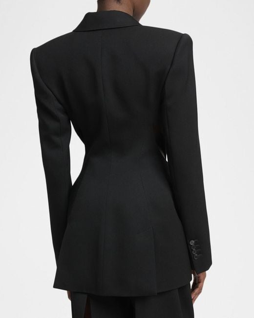 Givenchy Black Slash Cutout Double-Breasted Blazer Jacket