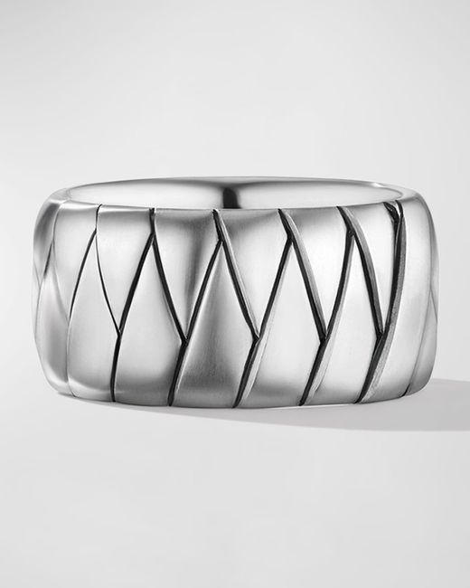 David Yurman Metallic Cairo Wrap Band Ring In Silver, 12mm for men