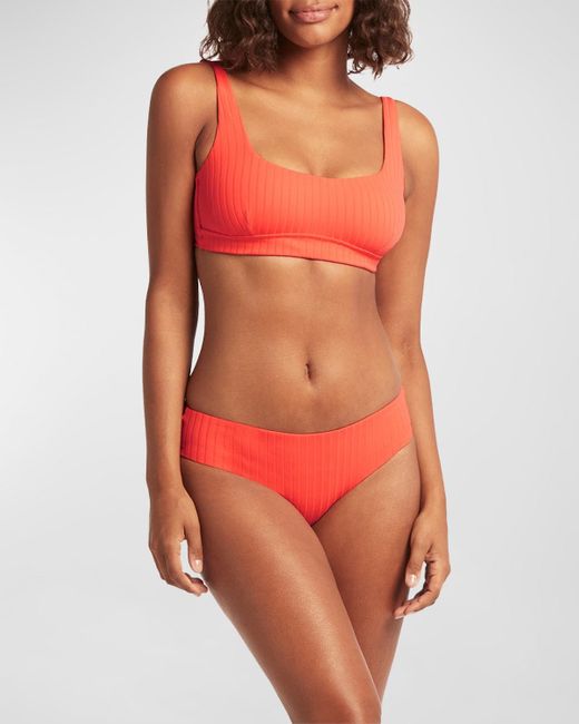 hollister ribbed square neck bikini top