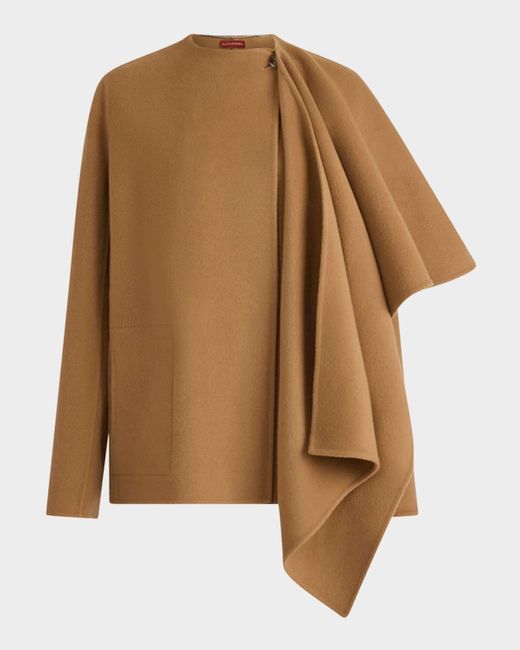 Altuzarra Brown Dak Wool Cape Coat