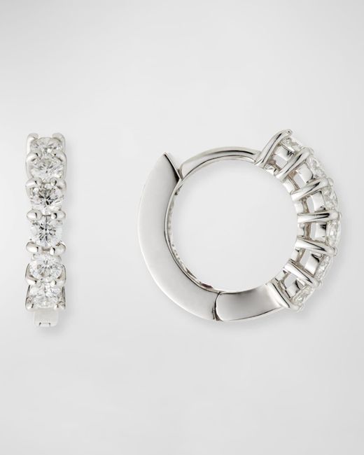 Roberto Coin Natural 18K Diamond Huggie Hoop Earrings, 15Mm