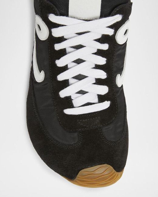 Loewe Black Flow Runner Suede And Leather Sneakers