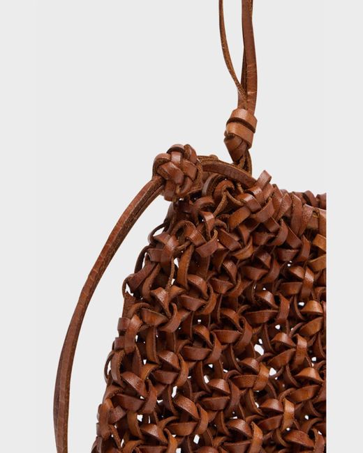 Ulla Johnson Brown Tulia Knotted Leather Crossbody Bag