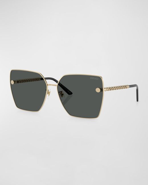 Versace Multicolor Infinite Greca Metal Square Sunglasses