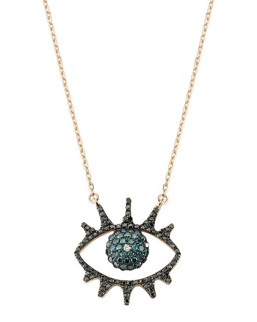 BeeGoddess Metallic Eye Light Open Multi-diamond Pendant Necklace
