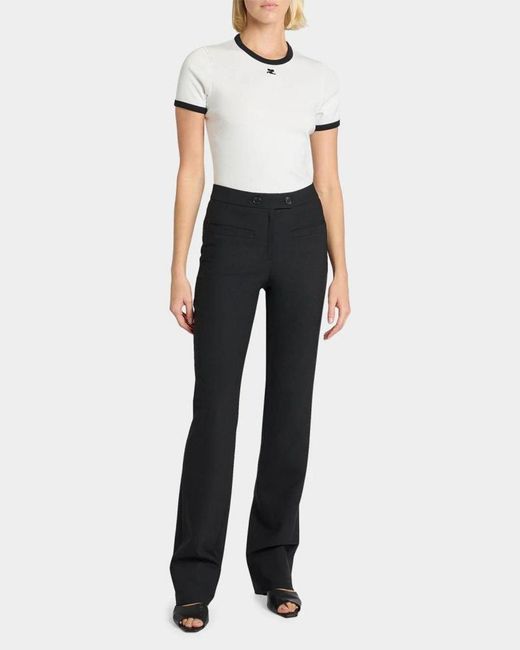 Courreges Black Two-Button Bootcut Pants