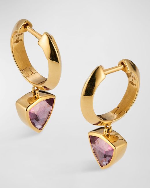 Sorellina Metallic 18K Huggie Hoop Earrings With Color-Changing Garnet