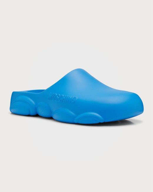 Moschino Blue Apos;S Bubble Teddy Rubber Slides for men