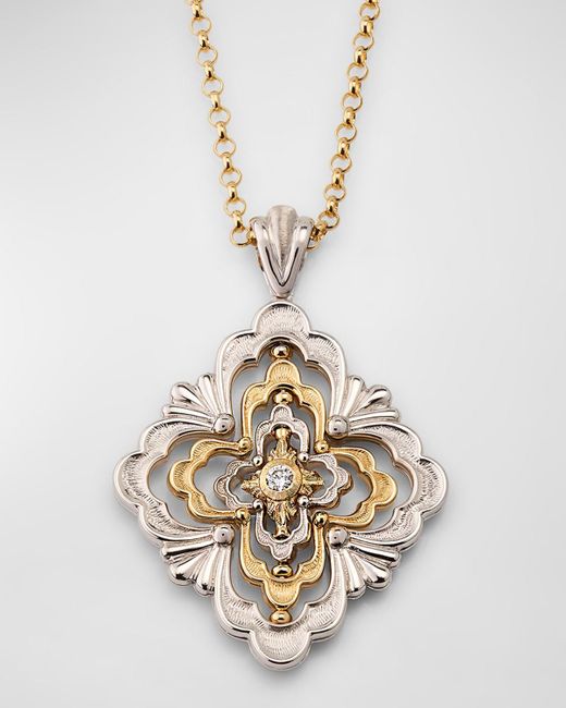 Buccellati White Iconica Diamond 18K And Pendant Necklace