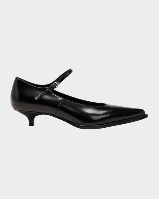 Miu Miu Decollete Leather Ankle Strap Pumps in Black Lyst