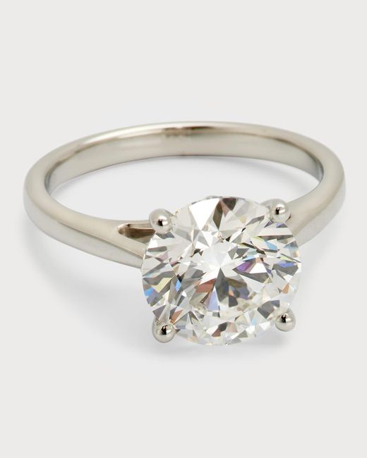 Neiman Marcus White Lab Grown Diamond Round Solitaire Ring, 3.0Tcw