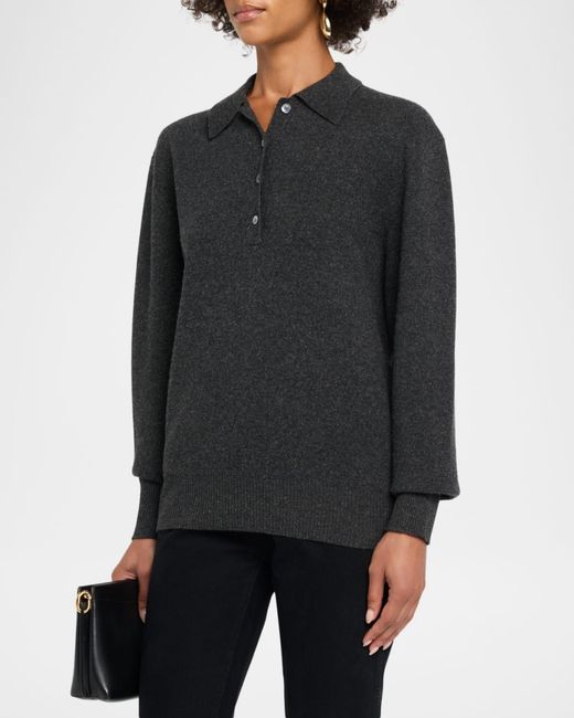Rohe Black Wool-Blend Polo Sweater