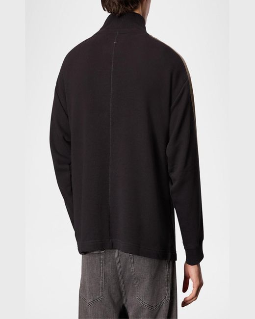 Rag & Bone Blue Mixed-Media Mock-Neck Sweater for men