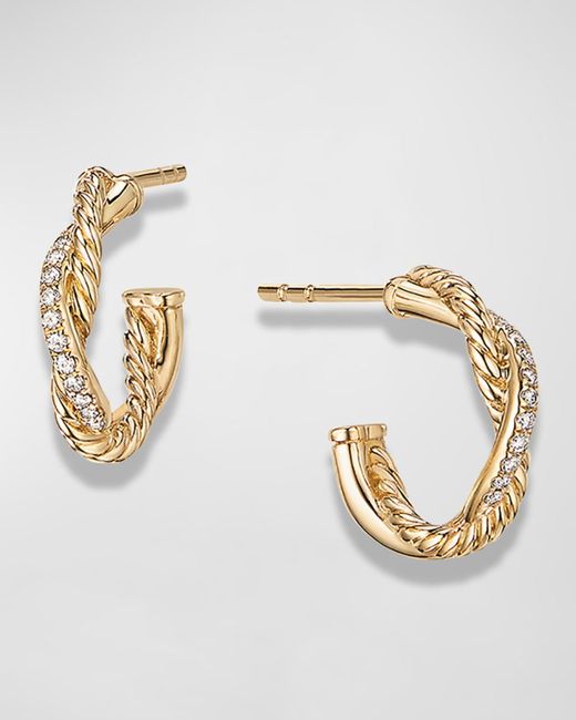 David Yurman Metallic Petite Pave Infinity Huggie Earrings