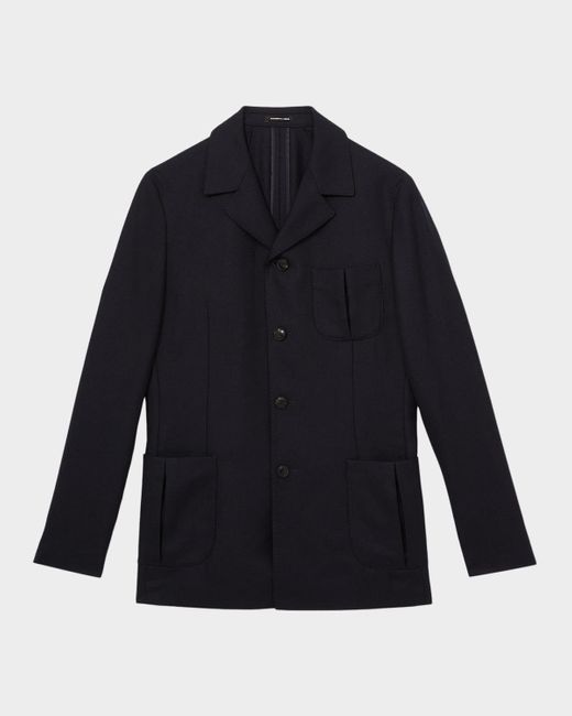 Reiss Blue Wool-Blend Slim-Fit Jacket for men