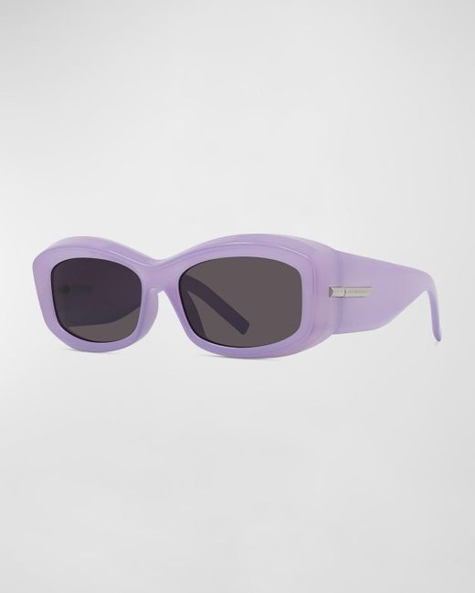 Givenchy Purple G 180 Acetate Rectangle Sunglasses